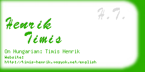 henrik timis business card